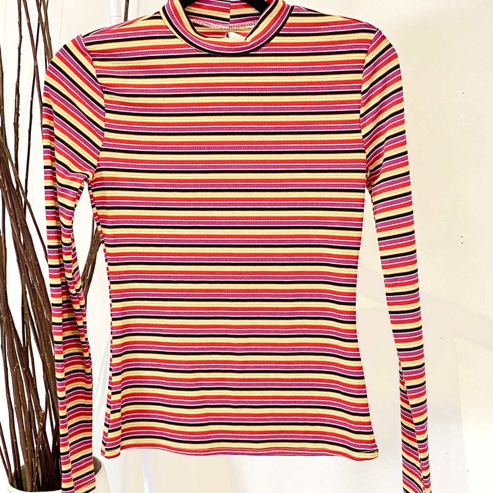 NWT Trendy Long Sleeve Striped Shirt Top